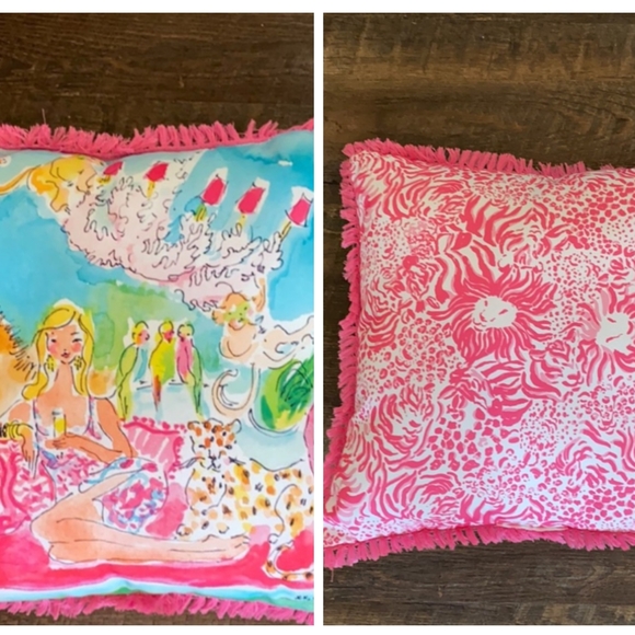 Lilly Pulitzer Vibrant Pillow Set - Pink, Blue, Green - Picture 2 of 5